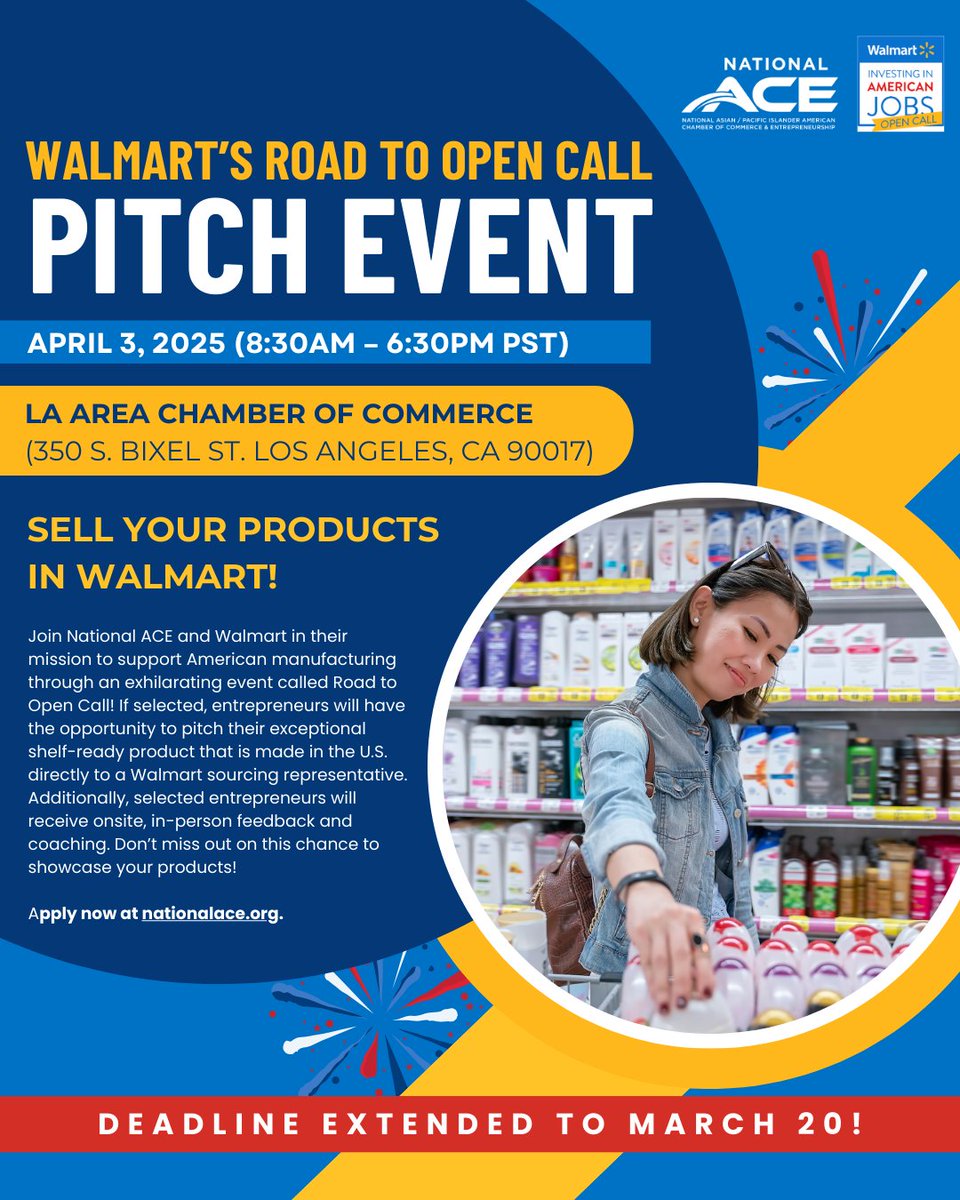 🚨 We've extended the deadline for Walmart’s Road to Open Call applications! Don't miss your chance to apply! 🕐 You now have until March 20 at midnight PST to apply for this incredible opportunity: nationalace.org