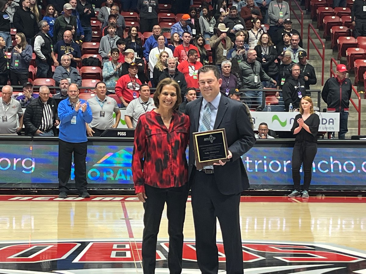 _NMAA's tweet photo. The NMAA honors former NMAA Executive Director Sally Marquez, who dedicated over 40 years of service to education-based athletics and activities.  Her leadership, passion, and unwavering commitment, has positively impacted countless students, and educators in New Mexico. https://t.co/NgMmElHYiH
