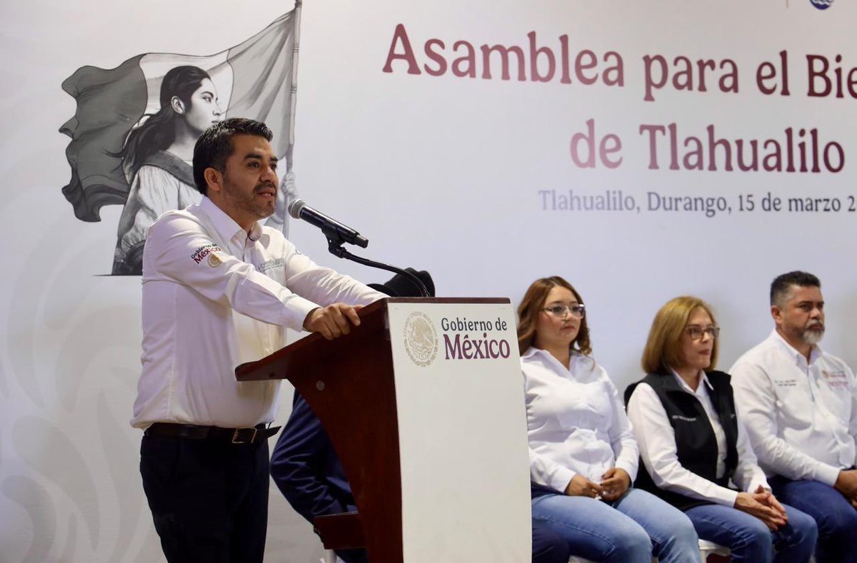 Efrainmoralesl's tweet photo. Participamos con el gobernador @EVillegasV y el secretario de @Agricultura_mex, @JulioBerdegue, en la Asamblea para el Bienestar en el municipio de Tlahualilo, #Durango, para dialogar con productoras y productores de melón y avanzar en el uso más eficiente del #agua en el campo. Nos acompañaron autoridades estatales y municipales, así como compañeras y compañeros de @conagua_mx y @Agricultura_mex del @GobiernoMX.