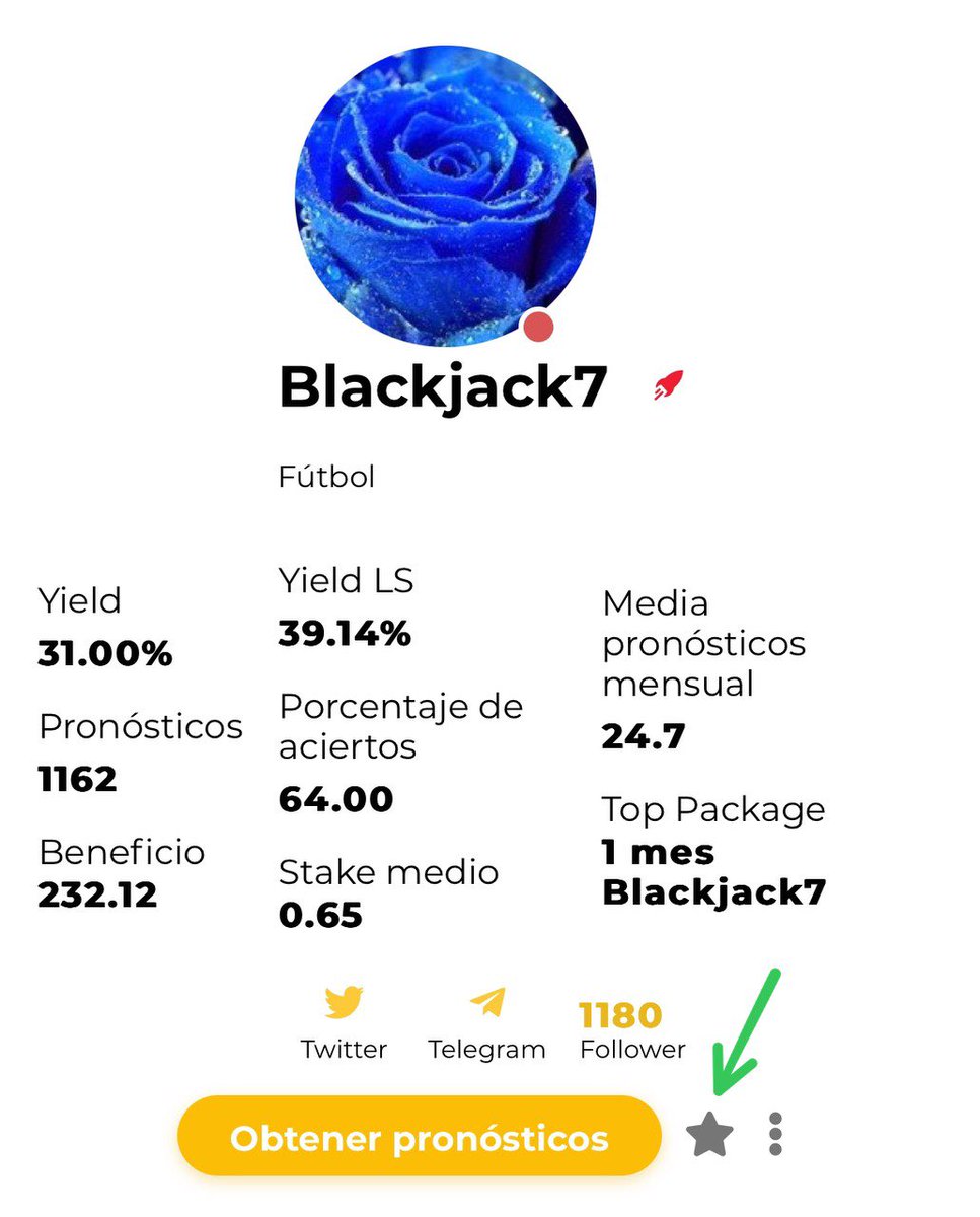 📣 <a href="/Blackjack7Bets/">BLACKJACK7</a> va a mandar un PICK PREMIUM 🆓⚽️ por la APP de 🚀 al llegar a los 1200 seguidores en la web ‼️

Si queréis recibirlo:

1️⃣ - Marca la 🌟 en su perfil de Bet2Earn ➡️  bet2earn.com/es/tipsters/bl…

2️⃣ - Descarga en Android 🤖 
iOs 📱 la aplicación Bet2Earn Picks en tu
