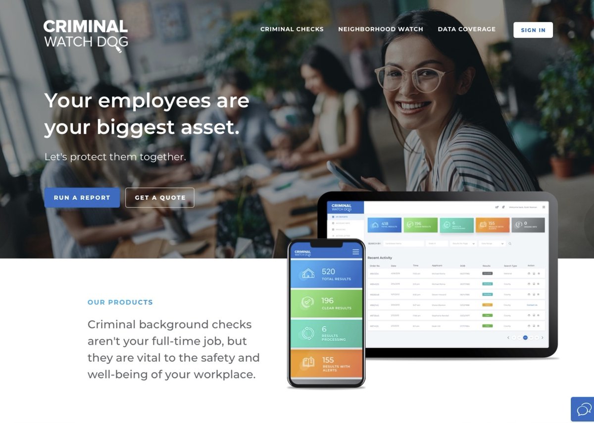 Faster Checks. Better UI. criminalwatchdog.com #LaunchDay #ScreenWithCWD