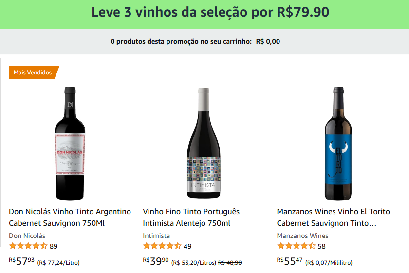 🚨 Semana do Consumidor Amazon 🚨

🔥 Leve 3 vinhos da seleção por R$79,90
🛒amzn.to/41pwqsu