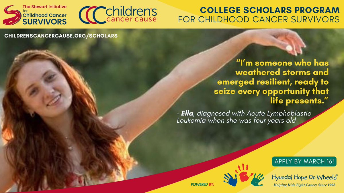 childrenscause's tweet photo. TOMORROW is the deadline to apply for our 2025 College Scholars Program 🎓 We'll be awarding up to 25 childhood cancer survivors with academic scholarships ranging from $1,500 to $5,000. 
Apply today: https://t.co/3clJRS4bcN 

#ChildhoodCancer #teencancer #AYAcancer #scholarships https://t.co/ZRDcm2Y9DH