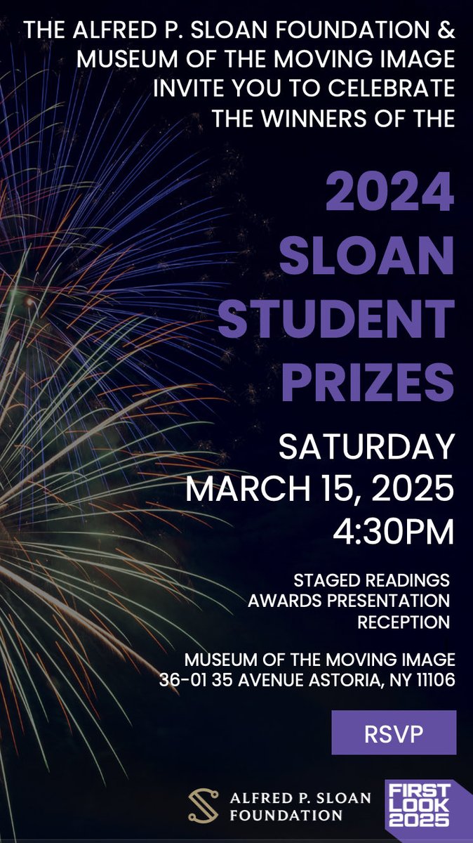 DoronWeber's tweet image. I'm headed to @MovingImageNYC for staged readings, awards ceremony & reception honoring the 2024 @SloanPublic Student Prize-winning scripts, "Thin Ice" by Brittany Wang (@USCCinema) for the Grand Jury Prize & "Impact" by Yoel Gebremariam (@UMichFTVM) for the Discovery Prize