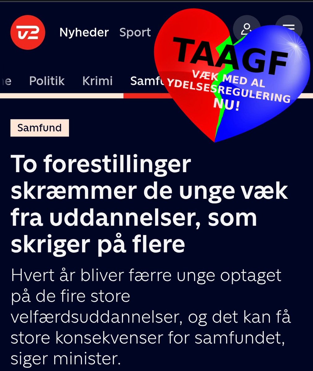 Single land nr. 1 har fortsat personale udfordringer.

Flere enlige vil kræve markant mere personale, og vi kan ikke leve af, at pleje og behandle hinanden.

Stop partnerafhængig pensionsmodregning og øg samlivet, så flere kan hjælpe hinanden.

nyheder.tv2.dk/samfund/2025-0…