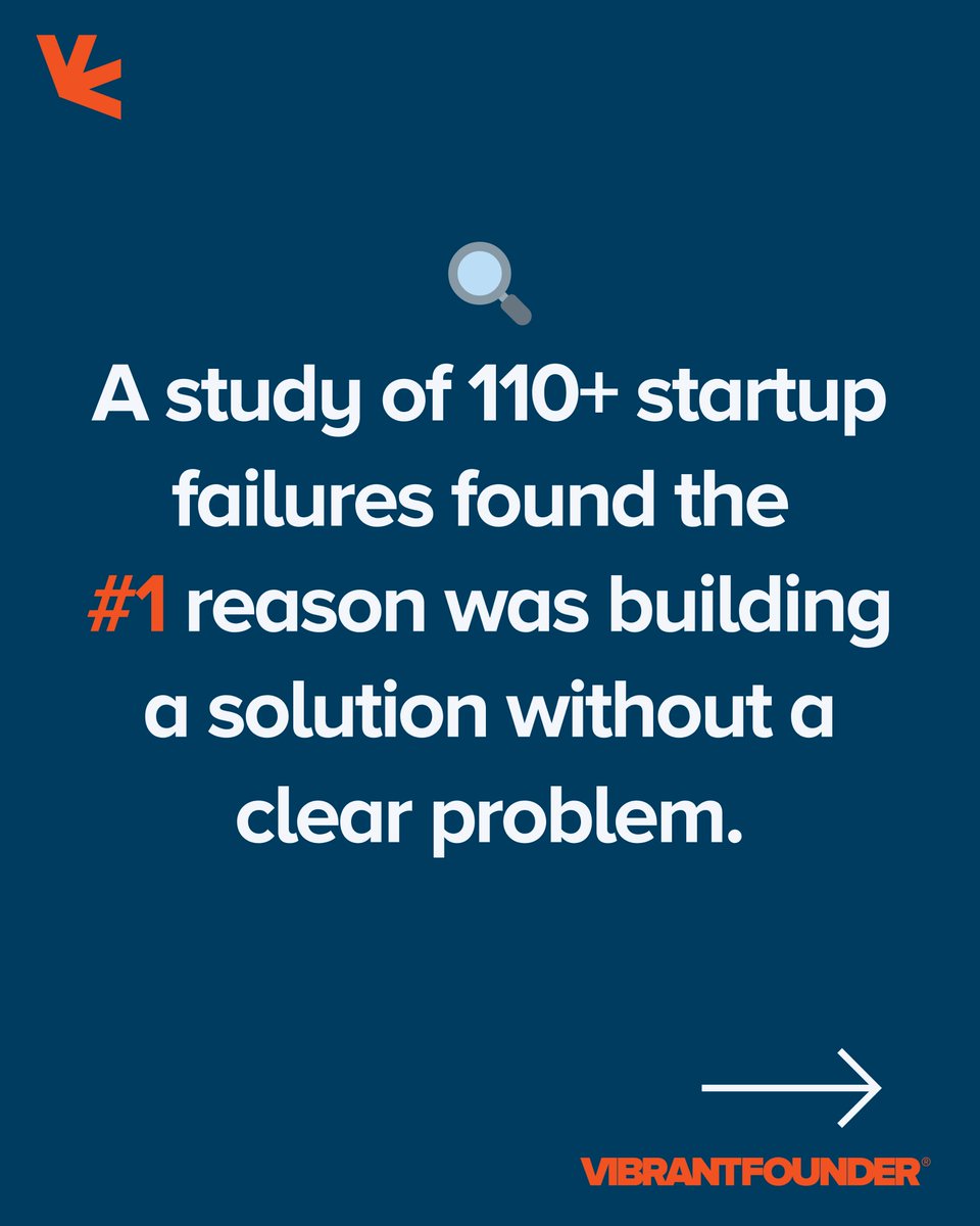 Vibrantfounder's tweet photo. Don’t fall in love with your solution—fall in love with the problem! Too many founders focus on their ideas instead of the real problem they’re solving! On Vibrantfounder, you can refine and define the problem you're solving to build a business with the right foundation. https://t.co/aSXvWYdLX2