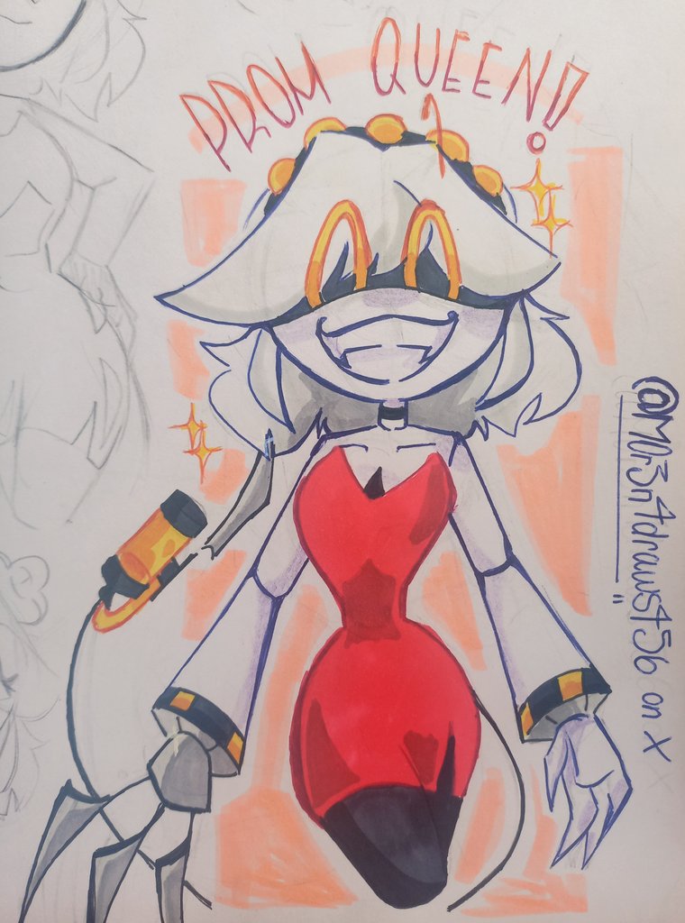 M0r3n4draws456's tweet image. PROM QUEEN! ✨️🙏💋👑
#fanart #murderdrones #SerialDesignationV