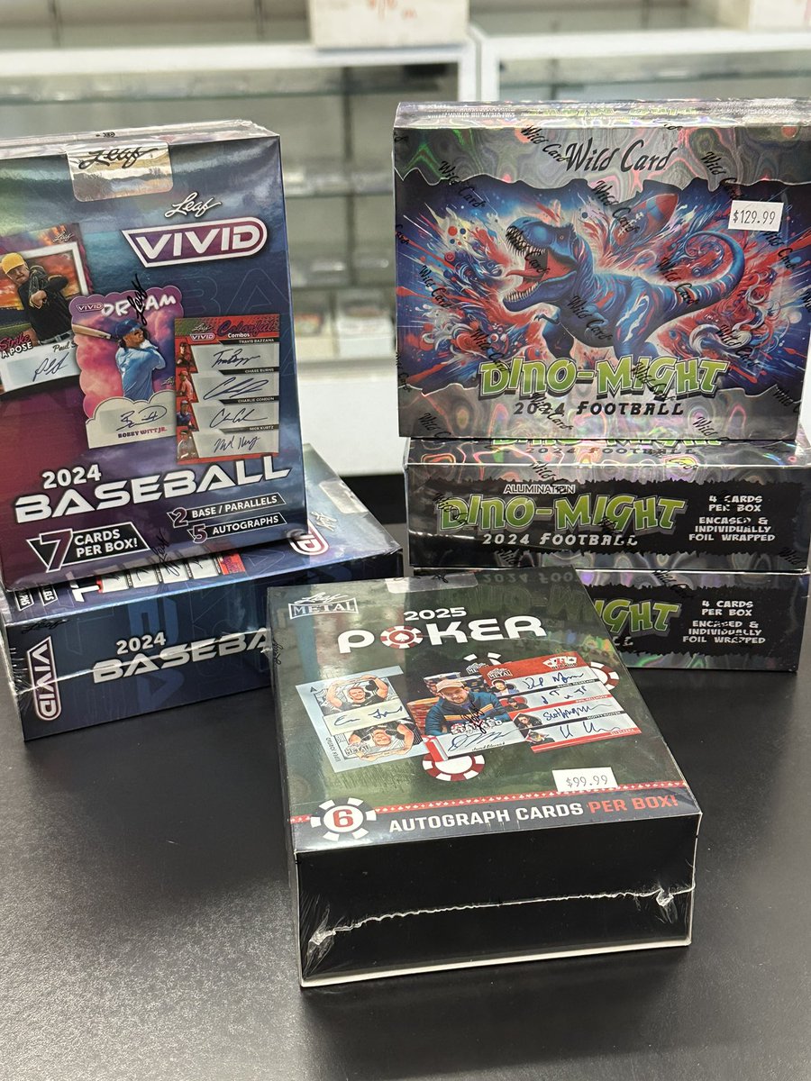 surfcitycards's tweet image. New LEAF Releases now Available @surfcitycards #leaf #leaftradingcards #leafcards #vivid #dinomight #poker #wsp #worldseriesofpoker #nfl #mlb