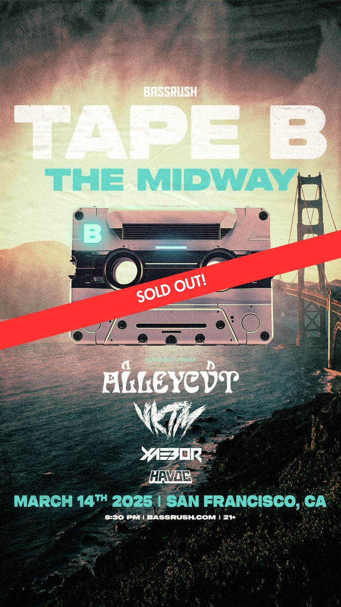 Tapebbeats's tweet image. Thank you so much to everyone that came out in San Francisco last night!! 

LA today w/ @thisiscyclops @whoistrickstar @secret_stvsh @codenamewiley 🔥💪

Doors are at 7:45pm tonight