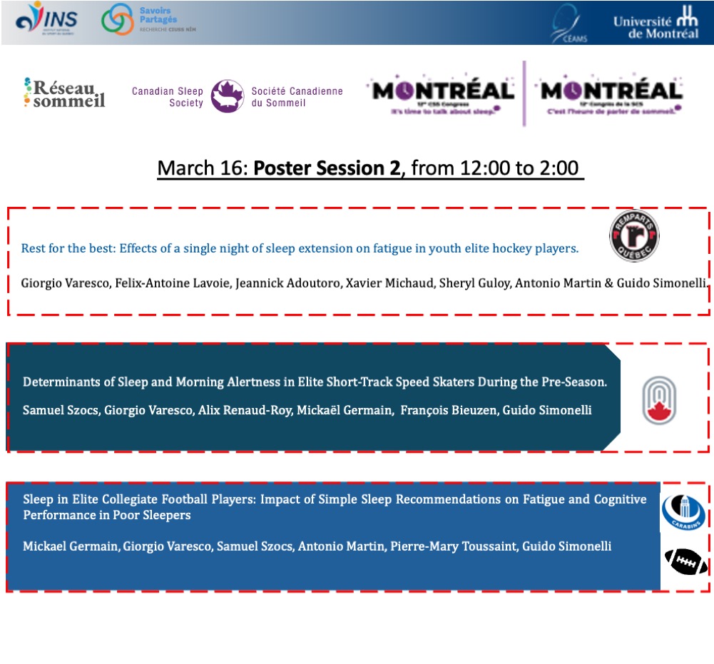 Giorgio Varesco (@giorgiovaresco) on Twitter photo Attending the 12th Canadian Sleep Society Conference? Sport fan? Come have a chat tomorrow (16th March) 👇
<a href="/ReseauSommeilQC/">ReseauSommeilQc</a> <a href="/INSQuebec/">INS Québec</a> <a href="/UMontreal/">Université de Montréal</a> Attending the 12th Canadian Sleep Society Conference? Sport fan? Come have a chat tomorrow (16th March) 👇
<a href="/ReseauSommeilQC/">ReseauSommeilQc</a> <a href="/INSQuebec/">INS Québec</a> <a href="/UMontreal/">Université de Montréal</a>