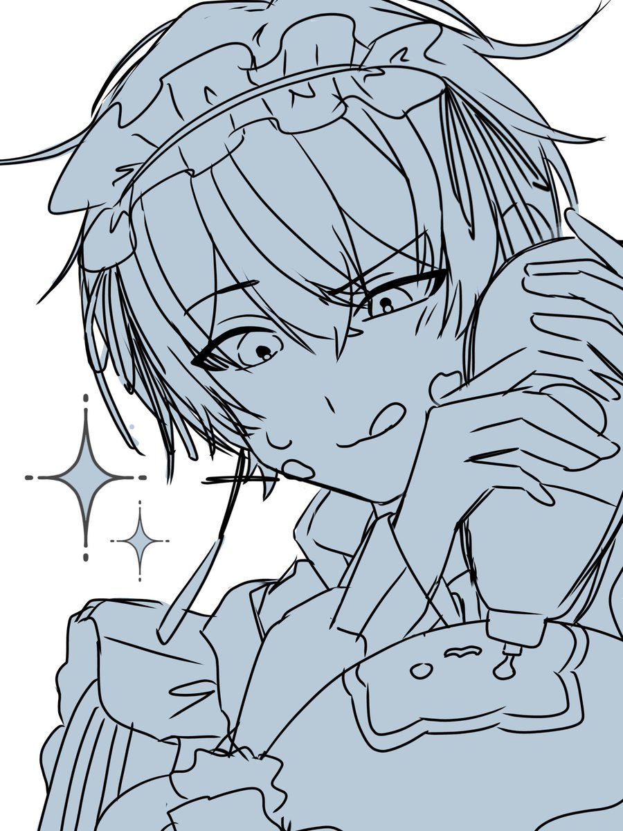 0_urah's tweet photo. ジャージメイド可愛いっていう落描き https://t.co/ovOLrC57tT