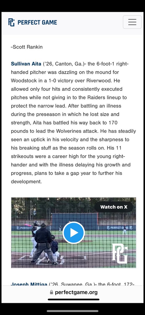 Sullivan Aita (@sullyaita12) on Twitter photo Thank you @JPrespecs for the write up.
@PerfectGAMEUSA for the post. #PGHS #uncommitted
@WHSWoodbaseball
<a href="/Official_ECB/">East Cobb Baseball</a> @WHSAthlactivity
<a href="/PG_Uncommitted/">PG_Uncommitted</a>
<a href="/BUncommitted/">Baseball_Uncommitted</a>
@Flatgroundapp
perfectgame.org/Articles/View.… Thank you @JPrespecs for the write up.
@PerfectGAMEUSA for the post. #PGHS #uncommitted
@WHSWoodbaseball
<a href="/Official_ECB/">East Cobb Baseball</a> @WHSAthlactivity
<a href="/PG_Uncommitted/">PG_Uncommitted</a>
<a href="/BUncommitted/">Baseball_Uncommitted</a>
@Flatgroundapp
perfectgame.org/Articles/View.…