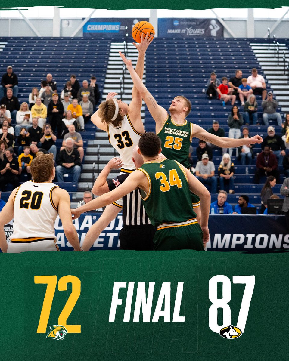 The Wildcats fall in the first round of the NCAA Tournament to the Huskies.

Dylan Kuehl led Northern with 20 points and 9 rebounds. Brian Parzych was second in points with 13 and shot 75% from three.