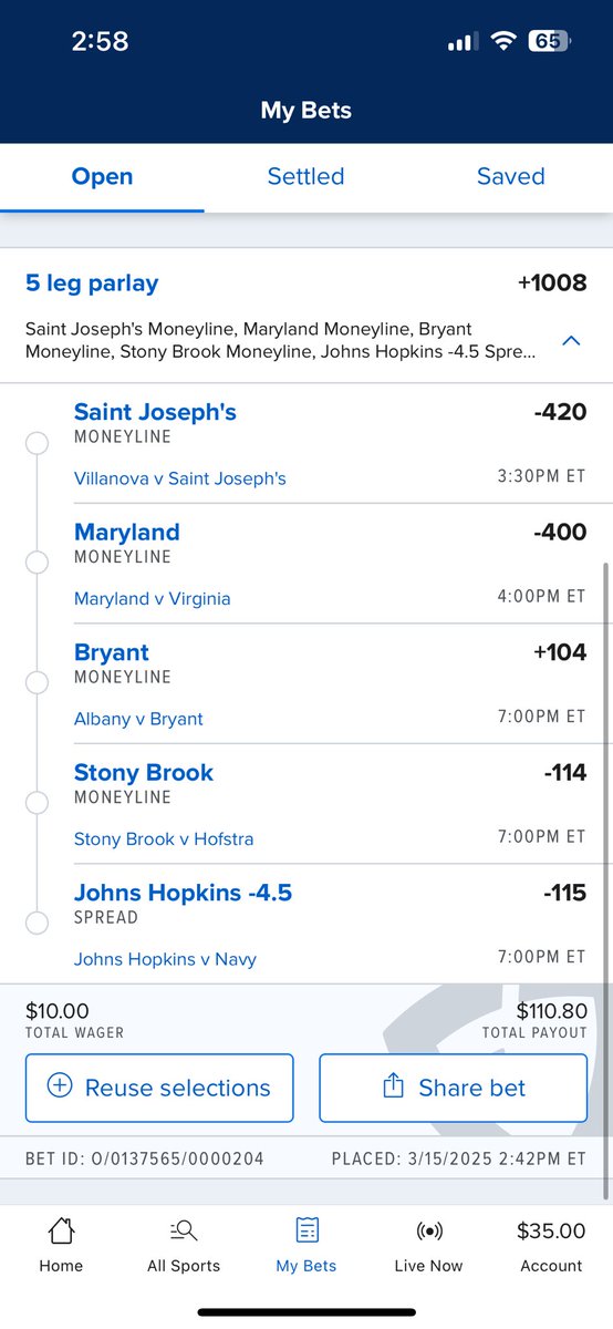 spikegotbets's tweet photo. Lacrosse parlay for the day #SpikeGotBets https://t.co/rm4wpNDqiC