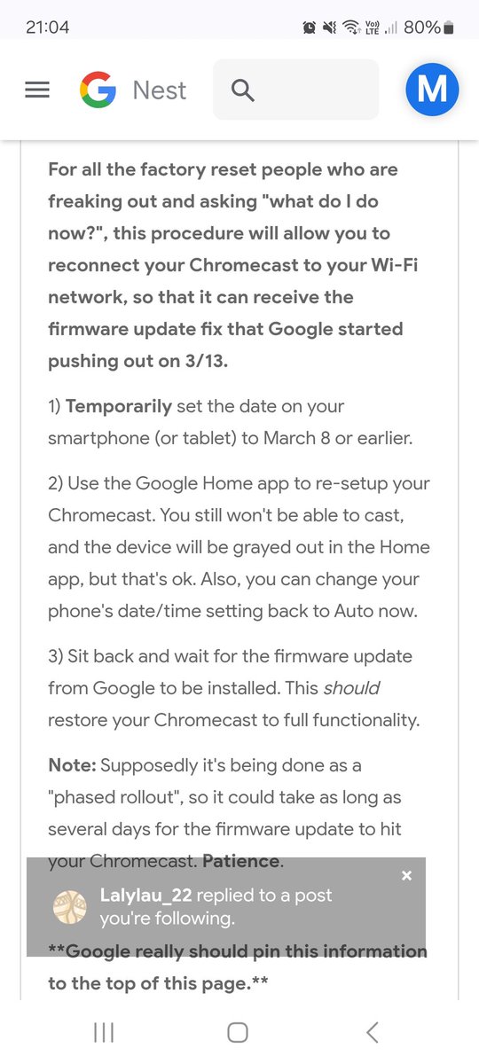 markomontagne's tweet photo. Best fix so far for reset #Chromecast devices; https://t.co/gXiSLypGSY