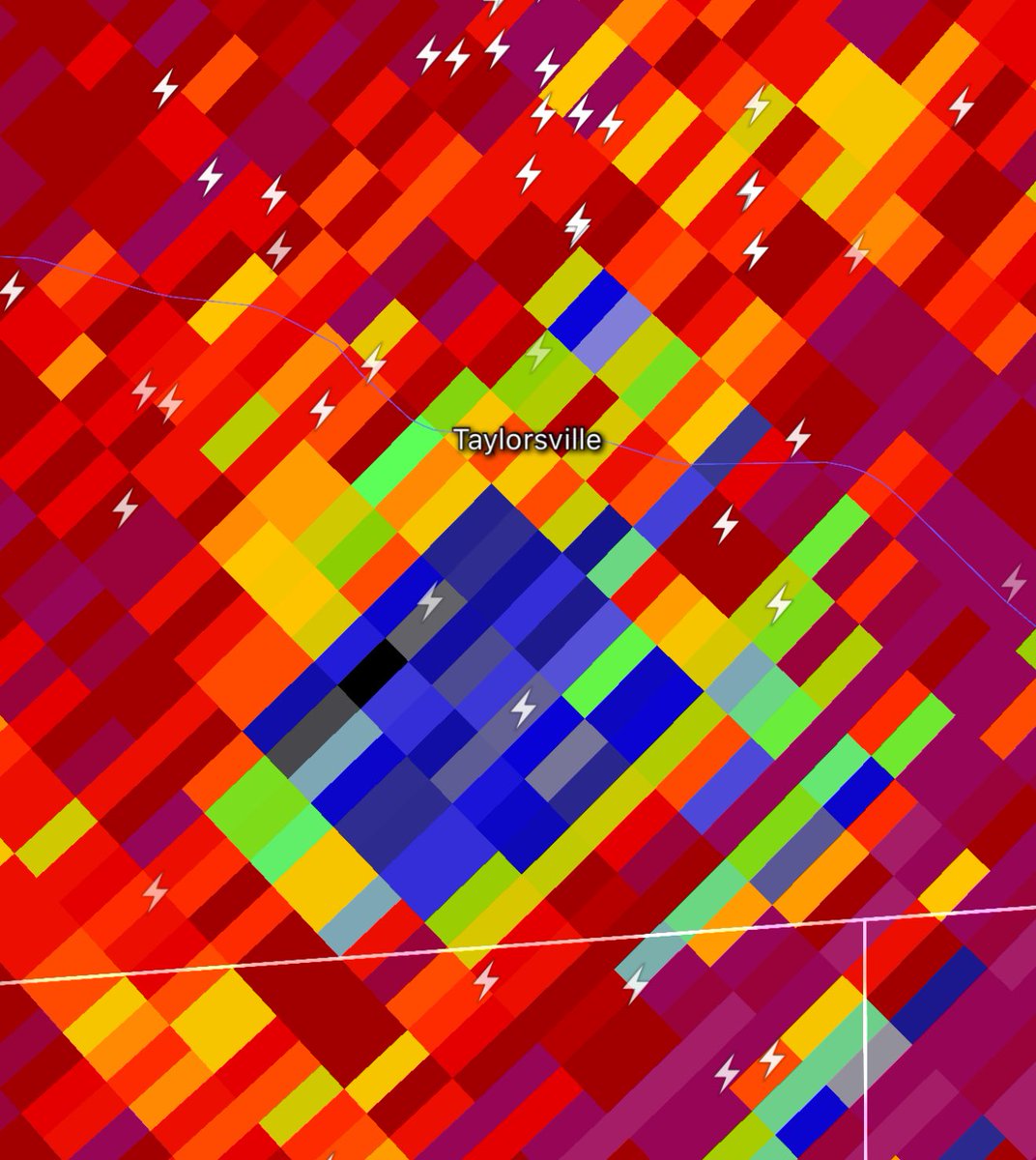 TORNADO EMERGENCY Taylorsville, MS! Get under ground through Bay Springs