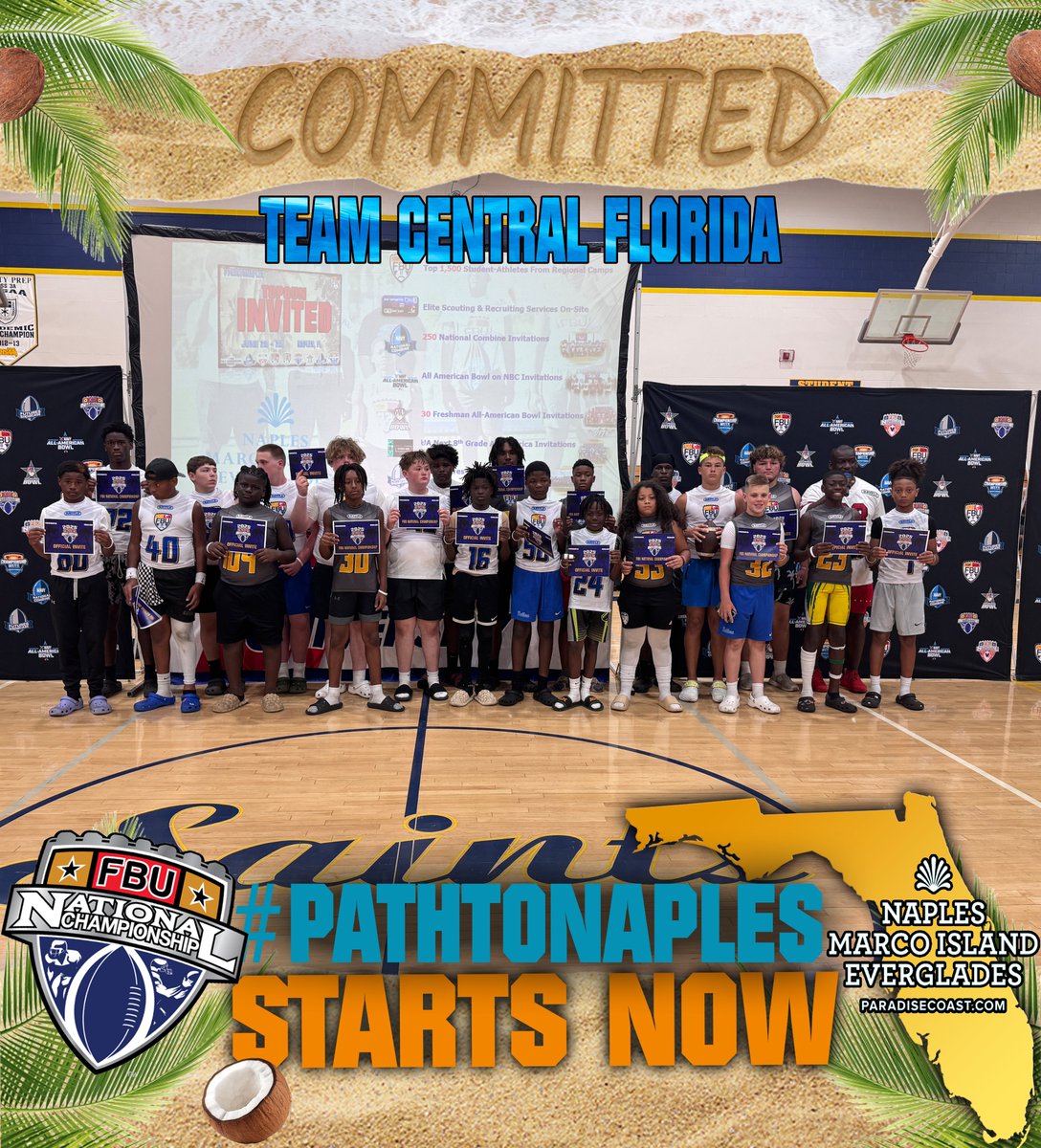 FBUcamp's tweet photo. #PATHTONAPLES

Congrats on being selected to play for FBU Team Central Florida in the 2025 FBU National Championship 👏👏

#FBUNC #NationalChampionship

@ParadiseCoast 
@PCSCNaples 
@Battle https://t.co/qTW7h3DjS1