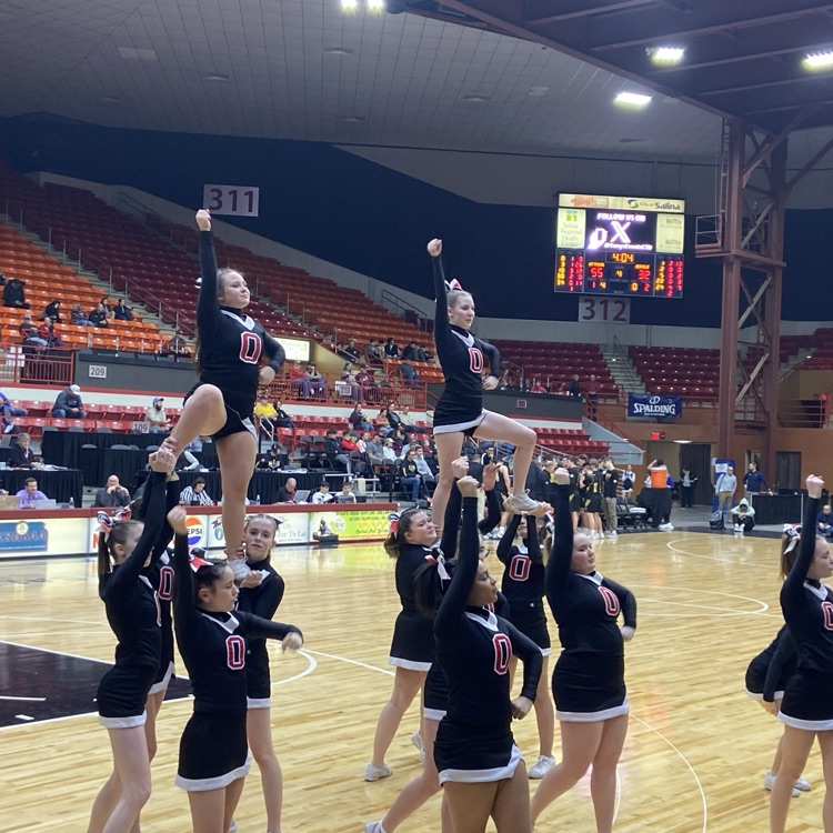 OHSActivities's tweet photo. Great BIG Shoutout to the OHS Cheer team for their outstanding energy and school spirit today at the 4A State 🏀 tournament! Way to cheer on the Cyclones Ladies👏🏻👏🏻👏🏻
#OHSCHEER📣 https://t.co/Tp4D6mJBUG