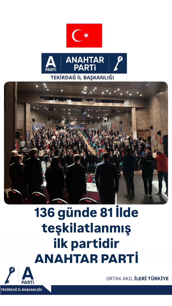 Anahtarparti_59's tweet photo. Bir Bayrak Sevdası, Bir Vatan Davası 🇹🇷🗝️
#AnahtarParti 
#YavuzAğıralioğlu 
#Tekirdağ https://t.co/f2nNOhY0Gz