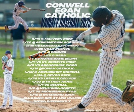 HS Preview / Schedule

Conwell Egan Catholic ⚾️

HEAD COACH: Jeff Manto
LAST YEAR'S RECORD: 16-6
🔑 PLAYERS: Chase Forester, Keegan Johnson, Joey Ortiz, Brady Guzzie

@realCECbaseball