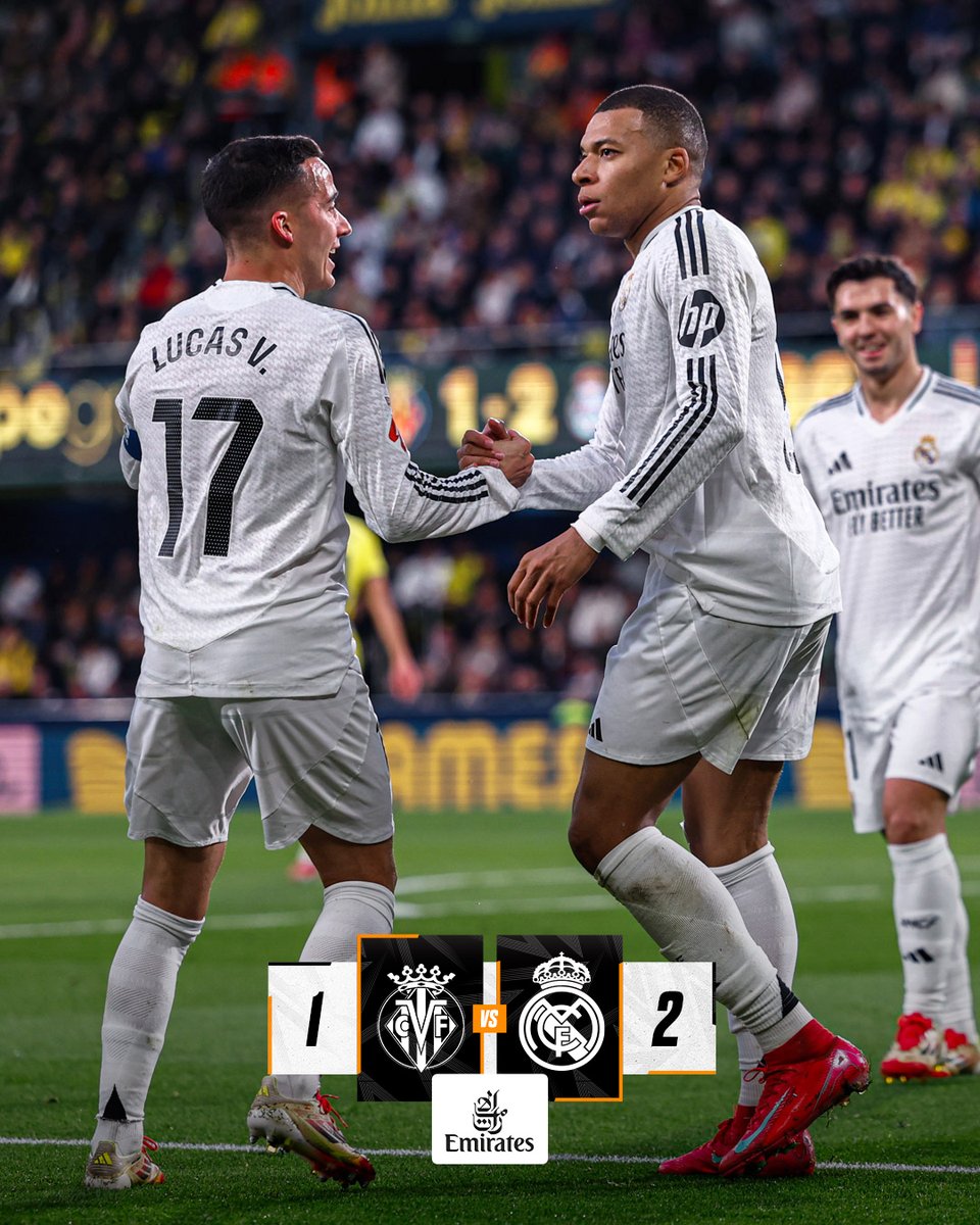 Real Madrid C.F. (@realmadrid) on Twitter photo 🏁 <a href="/VillarrealCF/">Villarreal CF</a> 1-2 @RealMadrid
⚽ 7' Foyth
⚽ 17' <a href="/KMbappe/">Kylian Mbappé</a>
⚽ 23' <a href="/KMbappe/">Kylian Mbappé</a>
👉 @Emirates 🏁 <a href="/VillarrealCF/">Villarreal CF</a> 1-2 @RealMadrid
⚽ 7' Foyth
⚽ 17' <a href="/KMbappe/">Kylian Mbappé</a>
⚽ 23' <a href="/KMbappe/">Kylian Mbappé</a>
👉 @Emirates