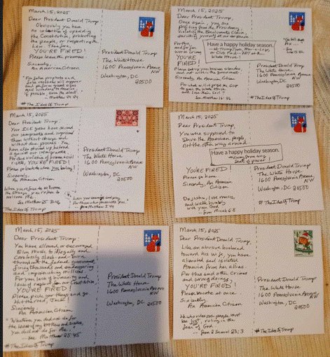 mnl1221's tweet photo. #theidesoftrump
If you have no postcard, trim and use an old greeting card, cardboard, posterboard, or a stiff paper bag. I used free holiday greeting cards from Save the Children, and then sent the charity a donation. My messages are "respectful", accusatory, and Scriptural. https://t.co/KGDrweIhhg