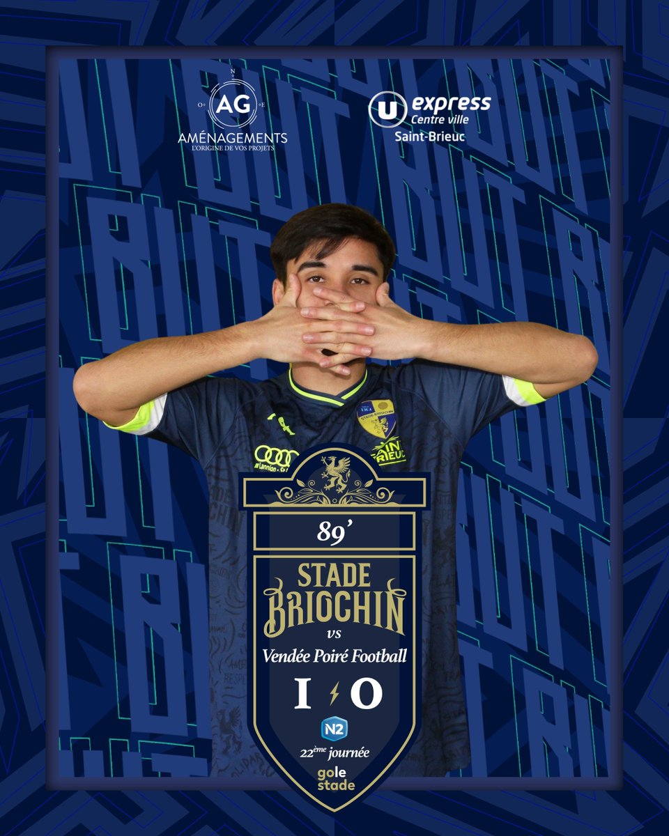 StadeBriochin's tweet image. 𝑳𝒊𝒗𝒆.

89' ⚽️ | Ouverture du score griffonne !

Hugo Boutsingkham nettoie la lucarne adverse et délivre Fred Aubert !

𝟭⌁𝟬 | #𝗦𝗕VPF
#golestade