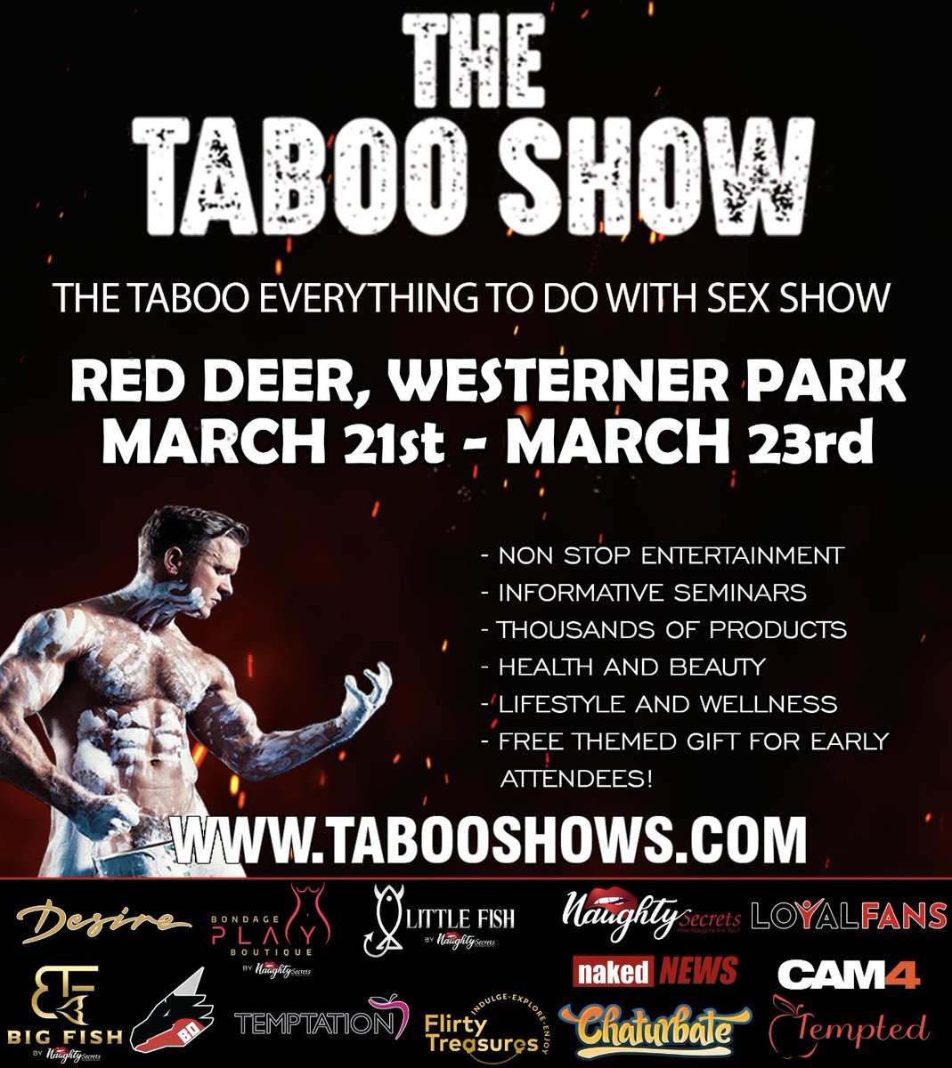 RED DEER TABOO SHOW… THE GRAND FINALE 🔥
You won’t want to miss the sexiest event in Canada, see you there 😉

showpass.com/red-deer-taboo…