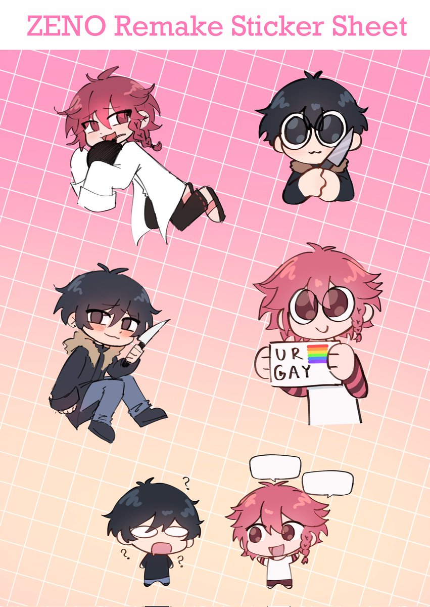 Started making some stickers too, don't know if i should replace some with more silly ones
#zeno #zenoremake #fanart #maenoaki #tsuginoharu #kuroaka
I also have an interest check for the ZENO keychains!
docs.google.com/forms/d/e/1FAI…
