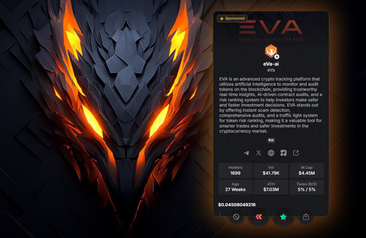 CryptoNoach's tweet image. $EVA | @EVA_AI_2024

$EVA is still making serious moves and is pushing to 3.7M even with this market.

That’s pure organic momentum backed by a team of geniuses.

• [Redacted] Feature imcoming
• API Upgrades boosting security for all partners.
• EVA global expansion incoming.…
