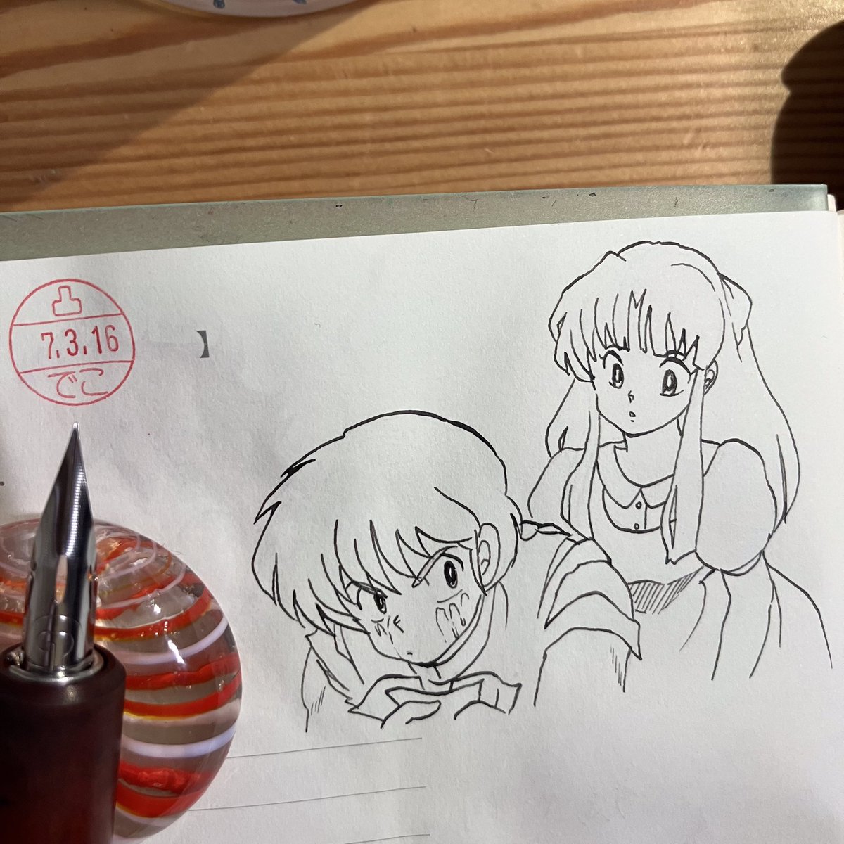decocchi_7134's tweet photo. #早乙女乱馬 #天道あかね #らんま½  #凸がき1日1絵 #mdnotebookdiary #blackwing #水彩 https://t.co/MQpnrPhmRx