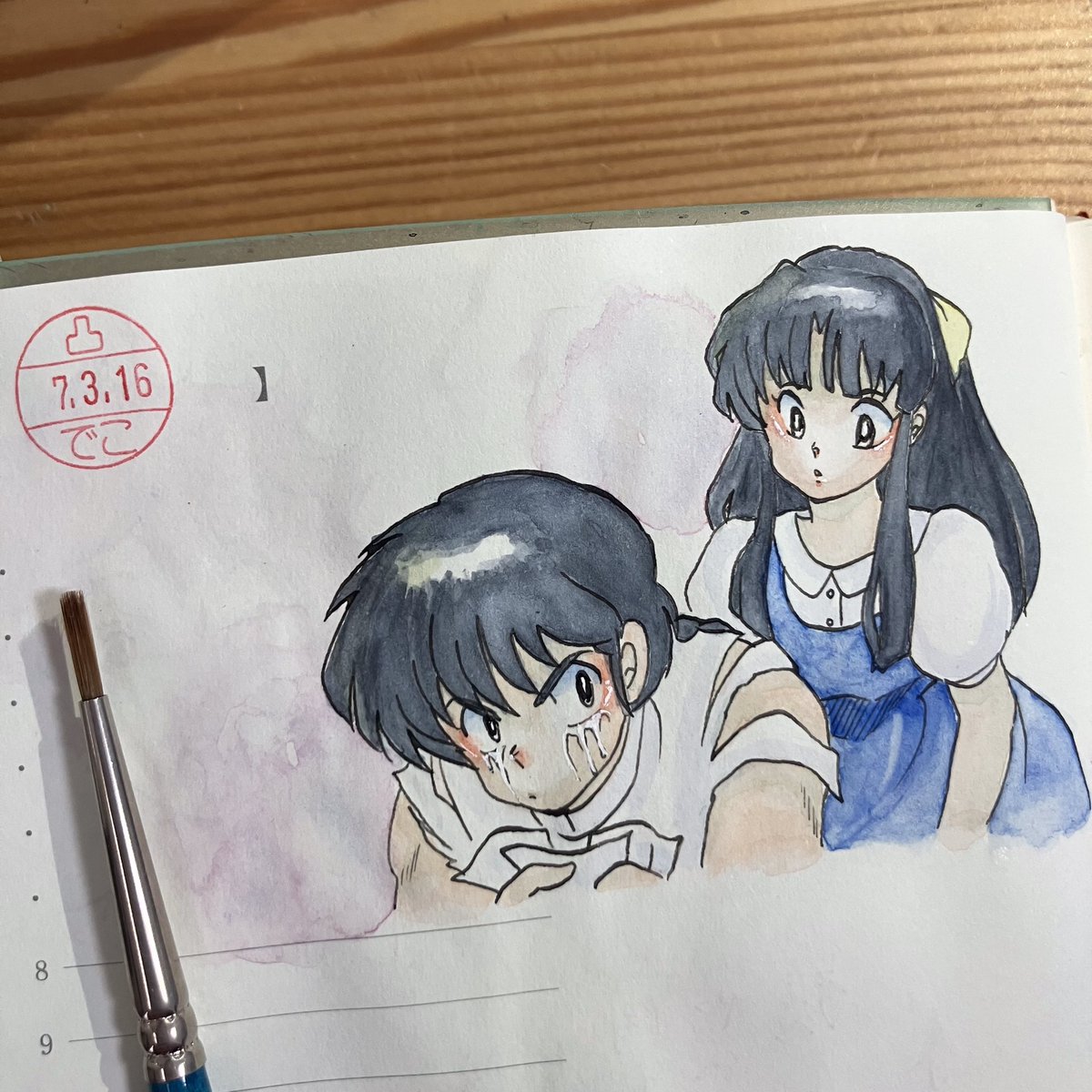 decocchi_7134's tweet photo. #早乙女乱馬 #天道あかね #らんま½  #凸がき1日1絵 #mdnotebookdiary #blackwing #水彩 https://t.co/MQpnrPhmRx