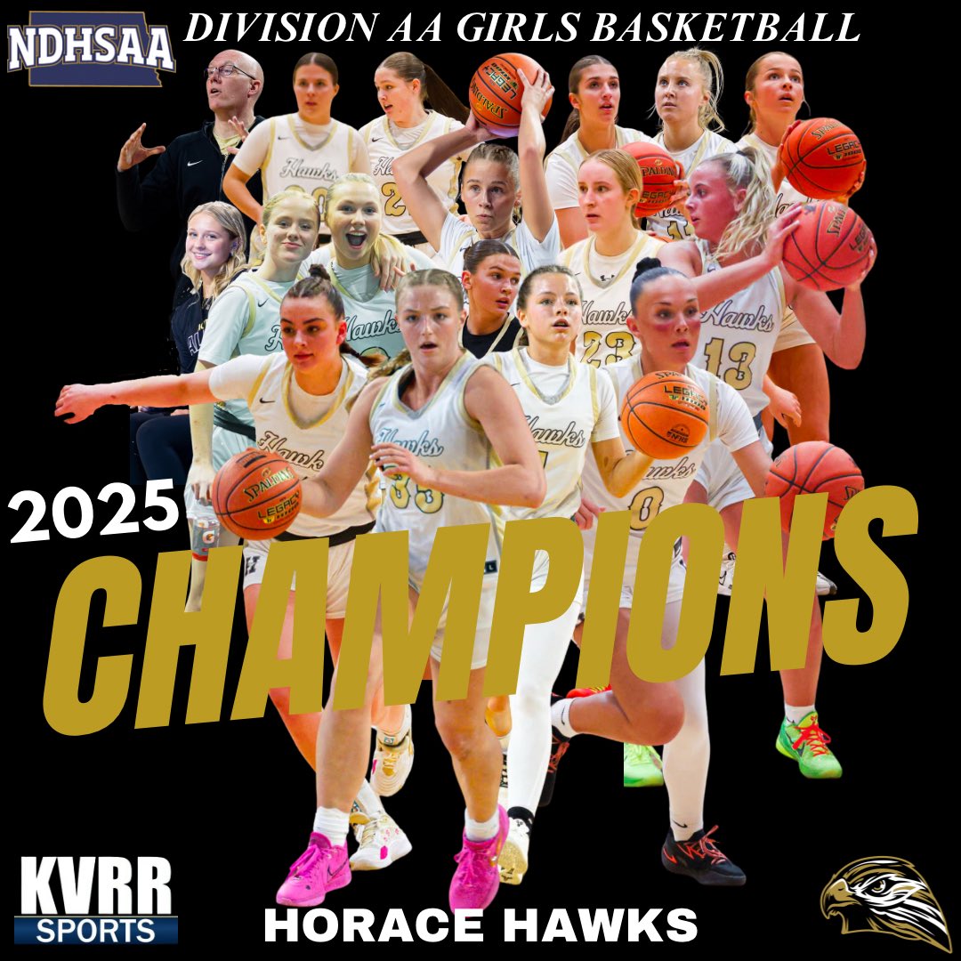 🏆 STATE CHAMPS🏆 <a href="/WFHoraceGBB/">Horace Hawks Girls' Basketball</a> wins their first title in program history in just their third year of varsity athletics!

📷: Insta/kolbykoernermedia