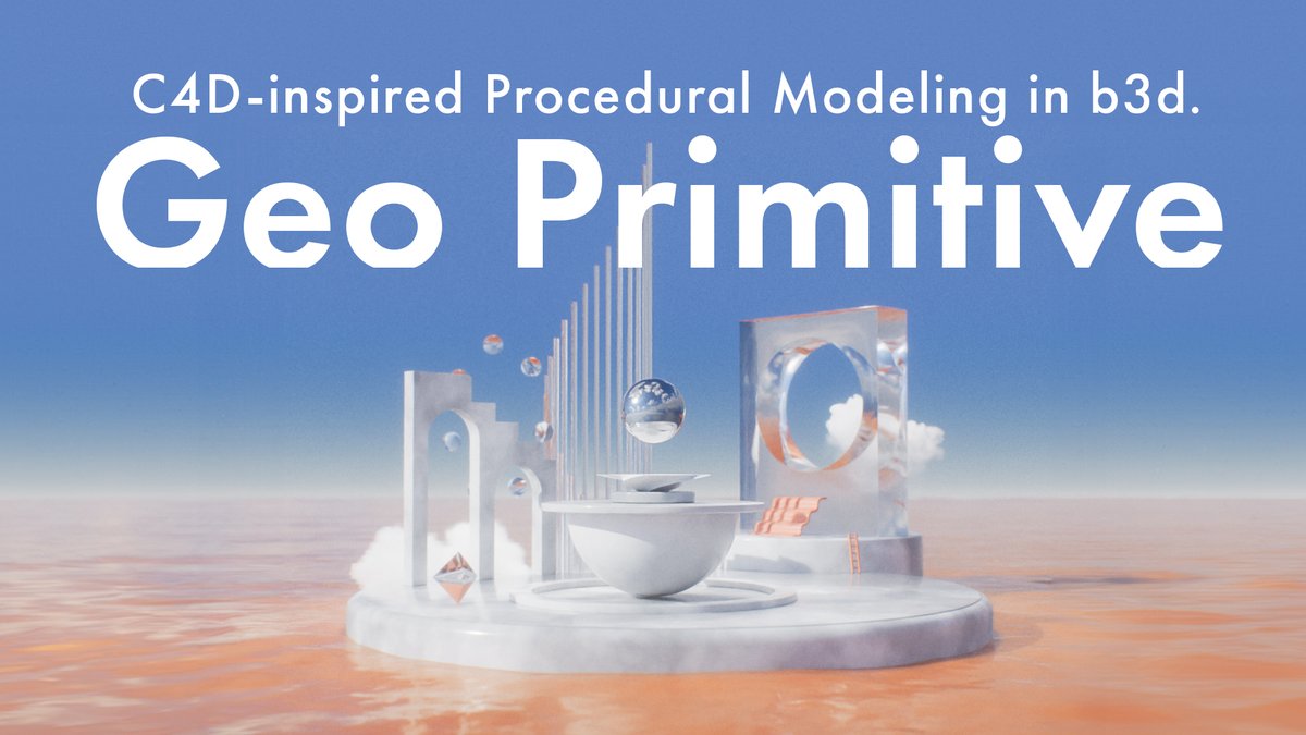 ClaroCGteam's tweet photo. Create Cinema 4D-like primitives in Blender!
Introducing the GEOPrimitive addon – build your scene with just one click.
✔ 42 infinitely expandable presets
✔ Fully customizable via Geometry Nodes

📌 Learn more &amp; get it here:
https://t.co/O6AFuawA0h
#b3d #blender3d #CG #addon https://t.co/BHdyEPcqTg