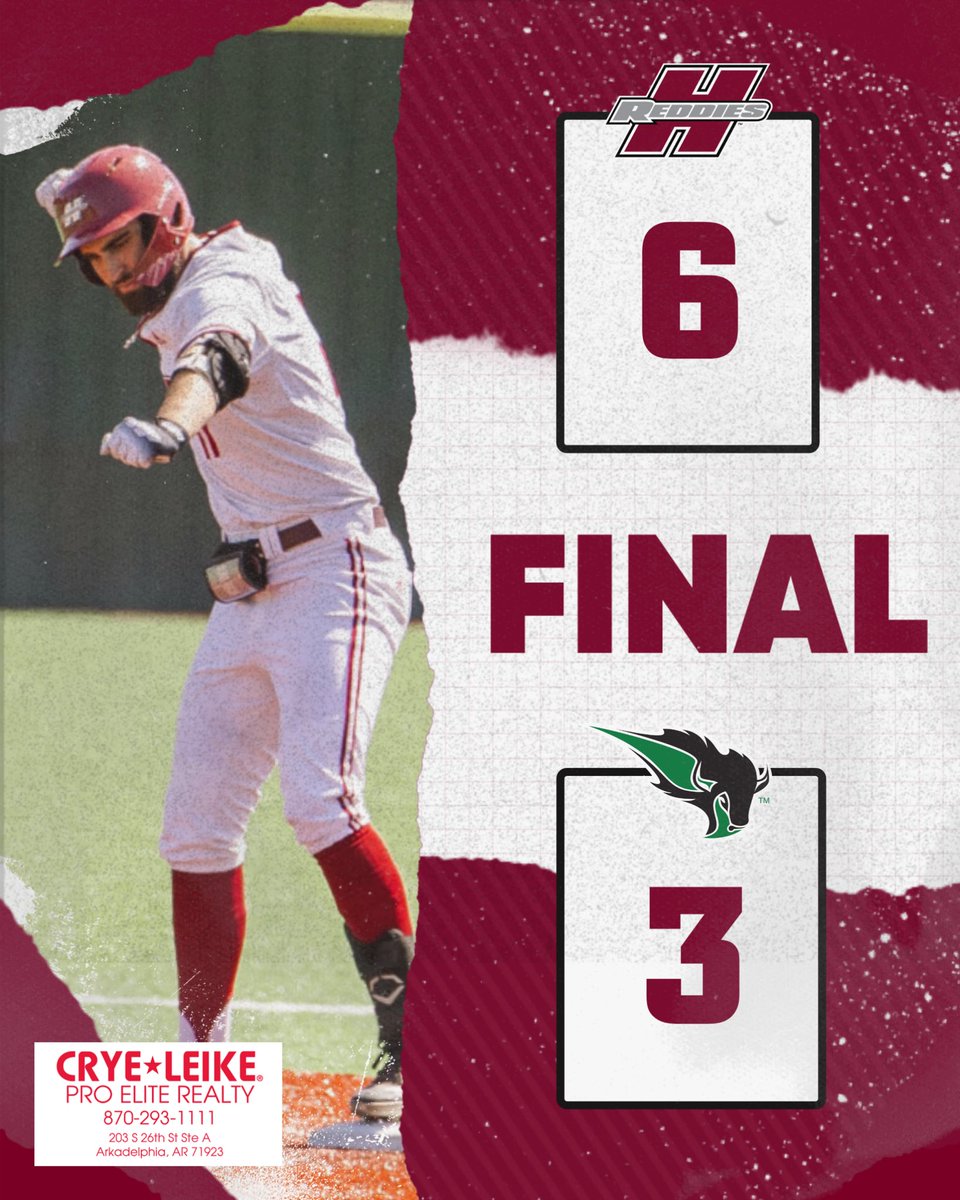 REDDIES WIN!

Henderson State clinches the road series victory over Oklahoma Baptist with a 6-3 win in game two of Saturday’s doubleheader! 

It’s the third straight series victory for the Reddies 🔥 

HSU will go for the sweep tomorrow at noon in Shawnee!

#NoMereBeast