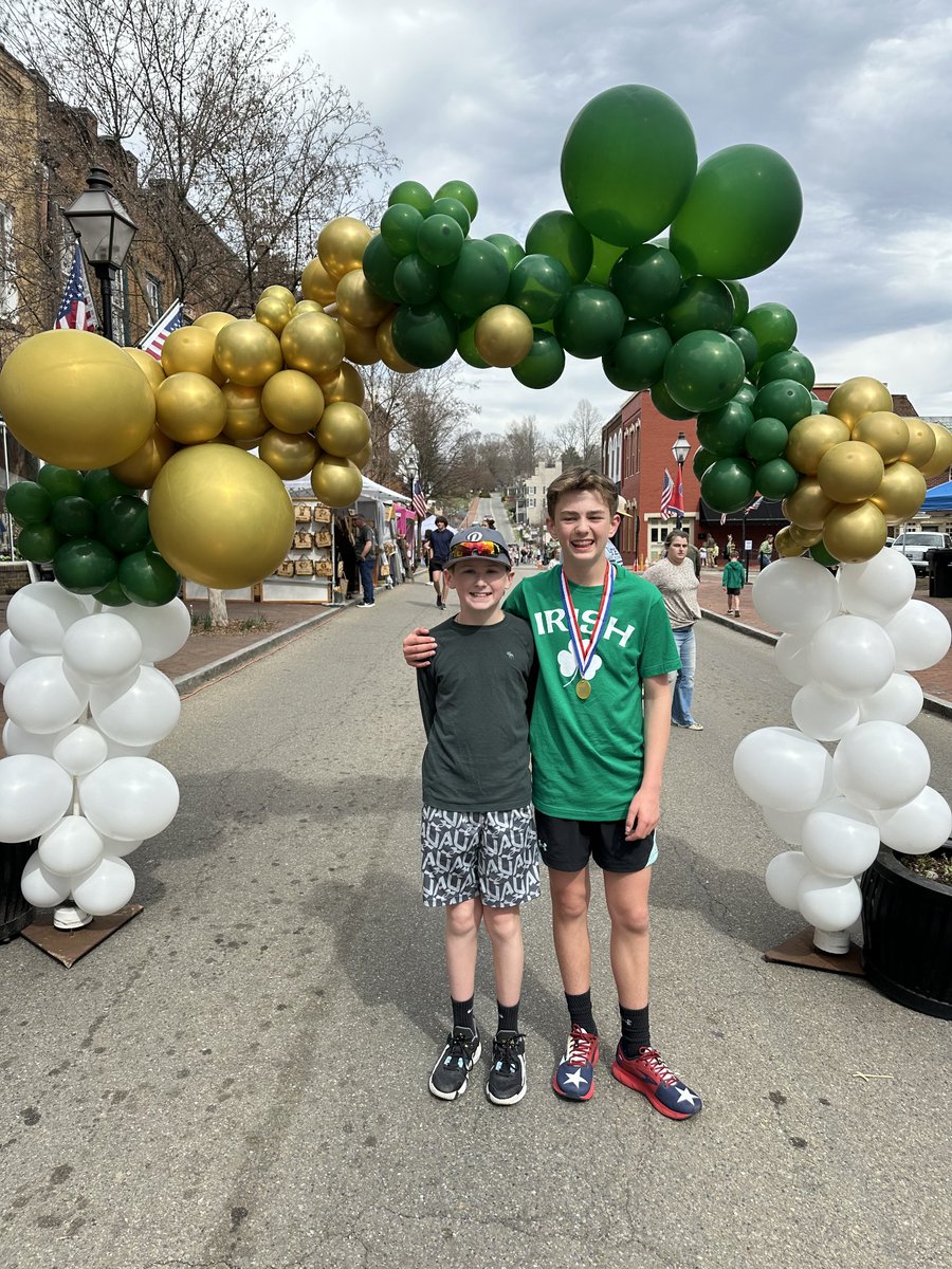 SSSGamecocks's tweet photo. So proud of Callan Bales 1st Place Finish and Kyle McNeely 2nd Place Finish in the Jonesborough St. Paddy's Cause for Pause Fun Run. Sulphur Springs was well represented. Congratulations to two fine young men!! https://t.co/j5KoScTXcm