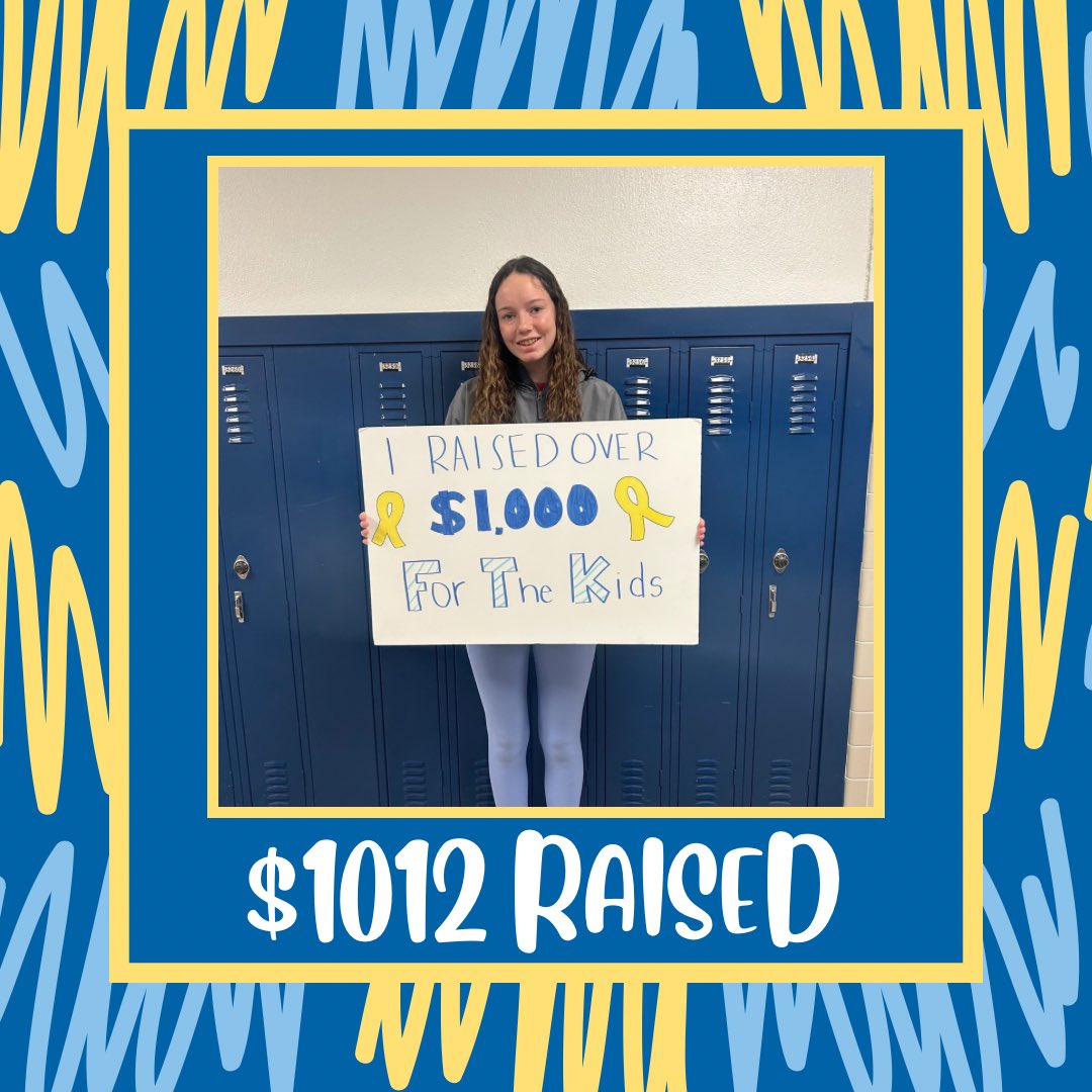 Congrats to our Merch Overall Ava Taylor for raising over $1,000 FTK!🎗️
