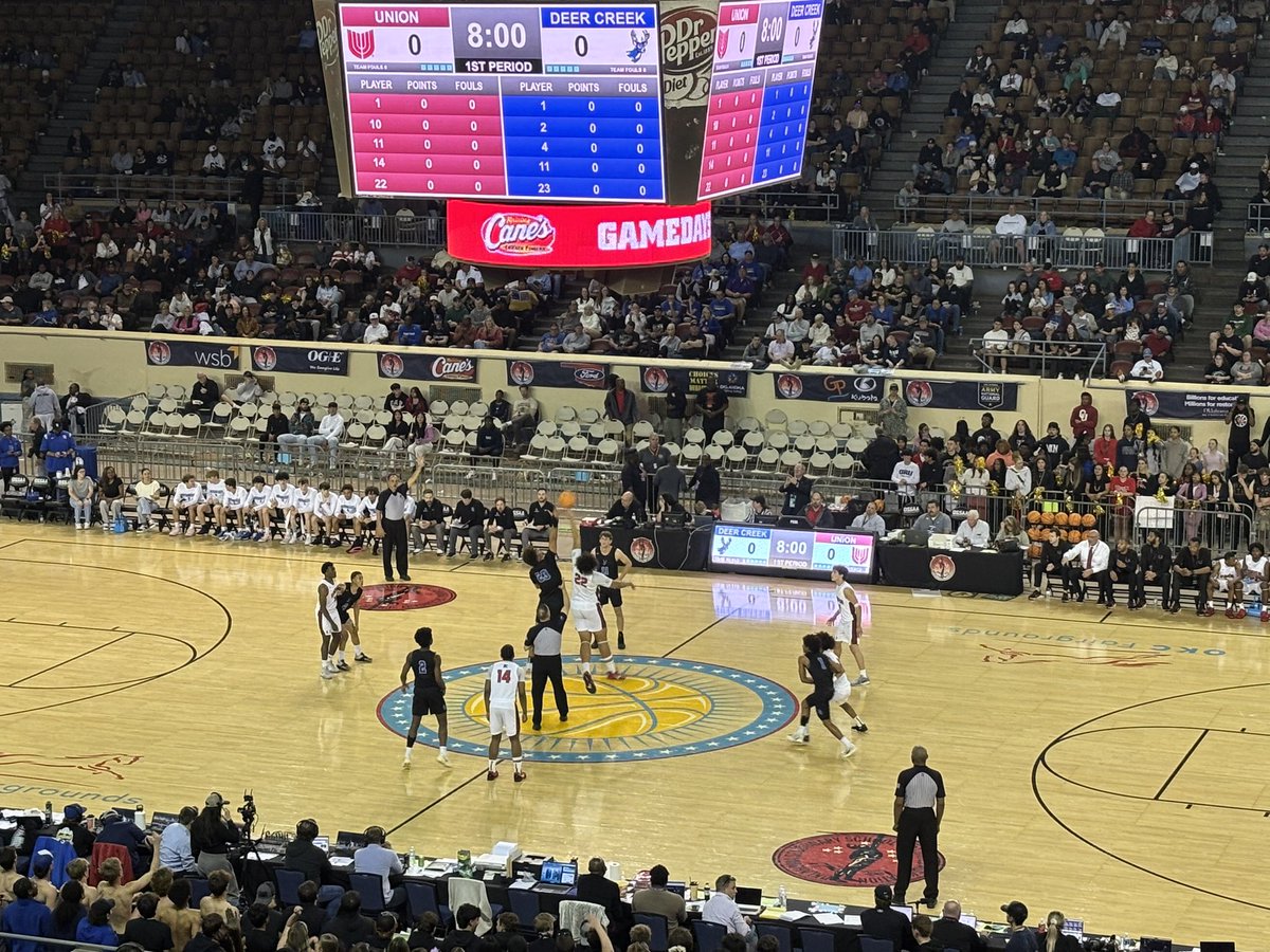 Underway for the 6A State Championship for the Boys ‼️

Catch Deer Creek on krefsports.tv 
#okpreps 
<a href="/Deercreekbball/">Deer Creek High School Basketball</a>