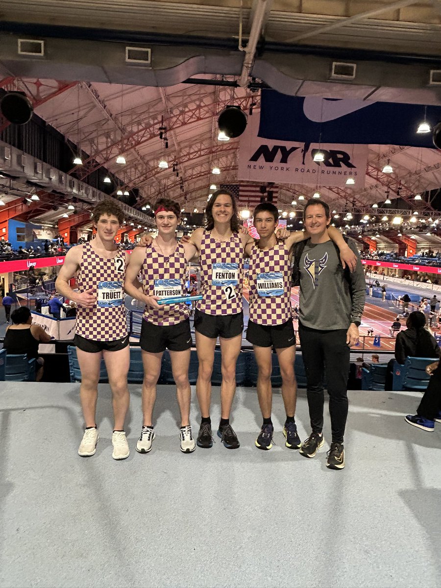 JasonBochert's tweet photo. Congrats to Brandon, Landon, Seth and Gavin on placing 8th in the champ 4x8 today at NIN! They won the 1st  section with a time of 7:58.90 and waited 2 more sections to see their final place. In the end, they raced a new NC #2 and ended up 1.5 seconds from All American. So proud! https://t.co/261XAdlVeF