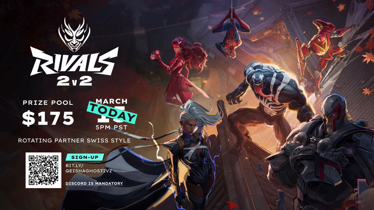 GeishaGhost's tweet photo. Hi Everyone! My Tournament is today! There is still time to sign up before we kick it off! 

Sign-Up https://t.co/CUcm4nehWG
Discord is mandatory (https://t.co/YOaVevkYnq) https://t.co/mCTmVOmBFU