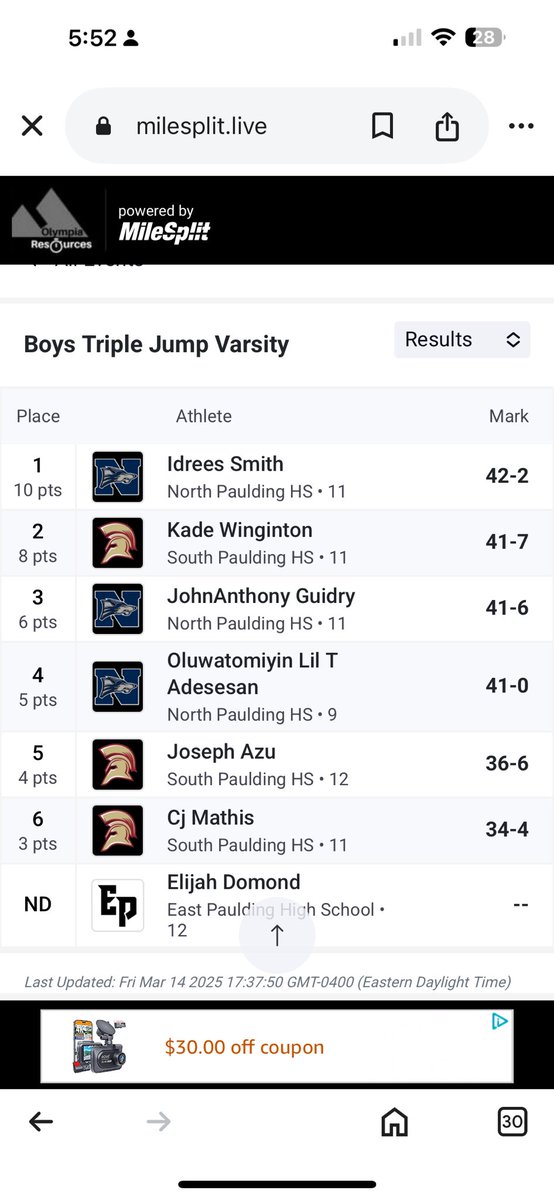 🗣️Congrats to Idrees on winning the county triple jump! 🔥