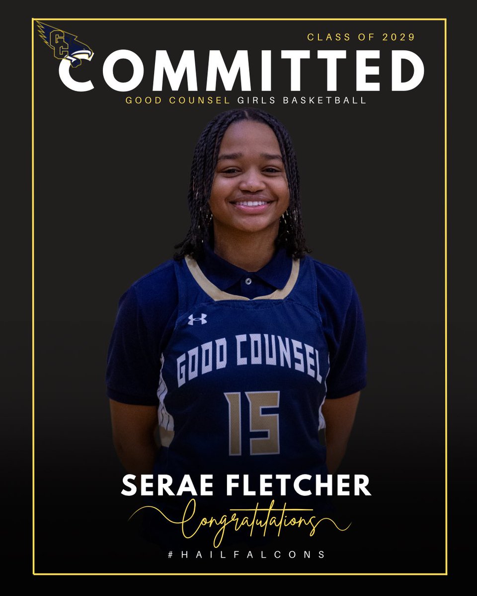 Officially Committed!! Welcome Serae to the Good Counsel Falcons Women’s Basketball Family!!