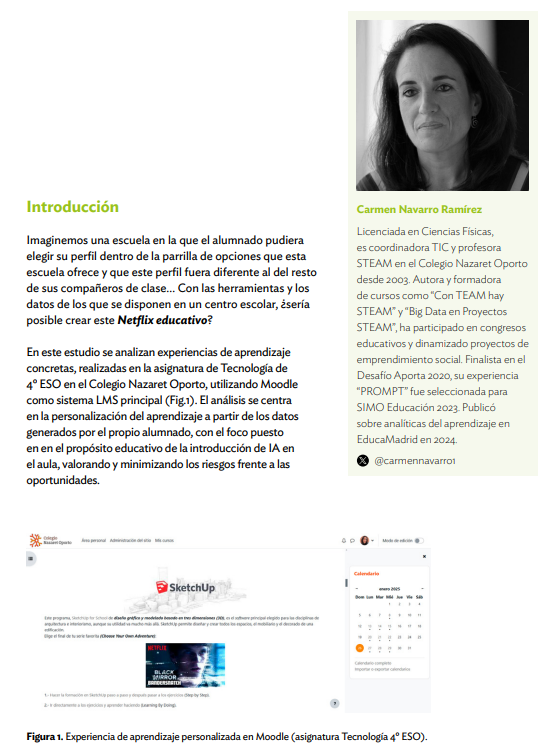 Os invito a disfrutar de todo el libro y en concreto de mi artículo "Educadores aumentados: cómo 𝗚𝗘𝗡erar inteligenc𝗜𝗔 en el aula desde el acompañamiento personalizado e inclusivo" (pág. 334). Gracias a <a href="/EspiralOdite/">ODITE</a> por  invitarme a colaborar. Un lujo y un honor.
