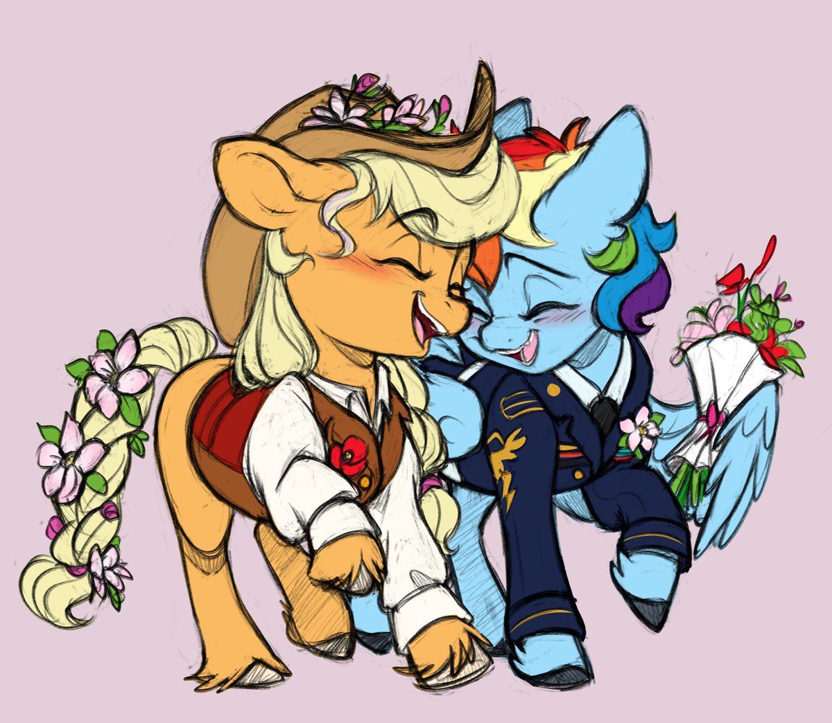 DoodleMarkyMark's tweet image. Tumblr ask: appledash and their wedding outfits