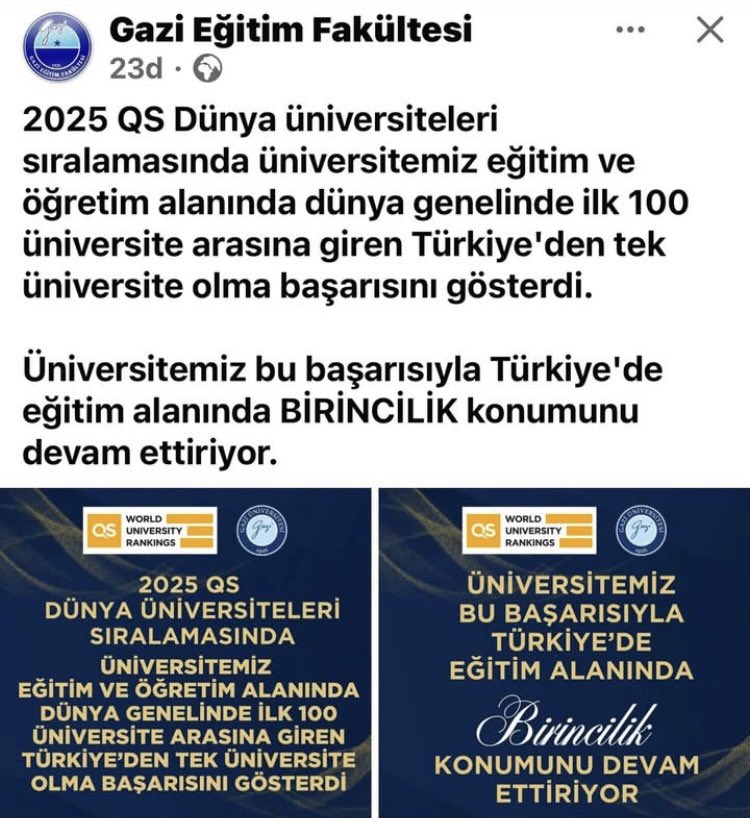 Gazi Üniversitesi Eğitim Fakültesi! Sizleri kutlarız ama öğretmen akademileri kararı hemen yanıbaşınızda alındı! Köklü bir geçmişe ve başarıya sahip bir üniversiteden güçlü bir itiraz beklerdik! Bilim bilim için olmamalı sadece! 
#gaziueniversitesi 
#ÖğretmeninEmeği68BinAtama