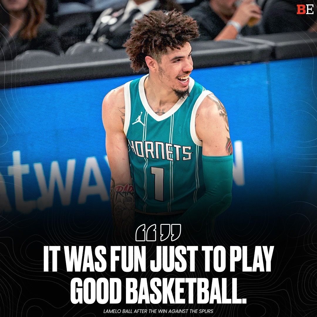 LaMelo Ball was happy to play high-quality basketball in the recent win over the Spurs 🙌