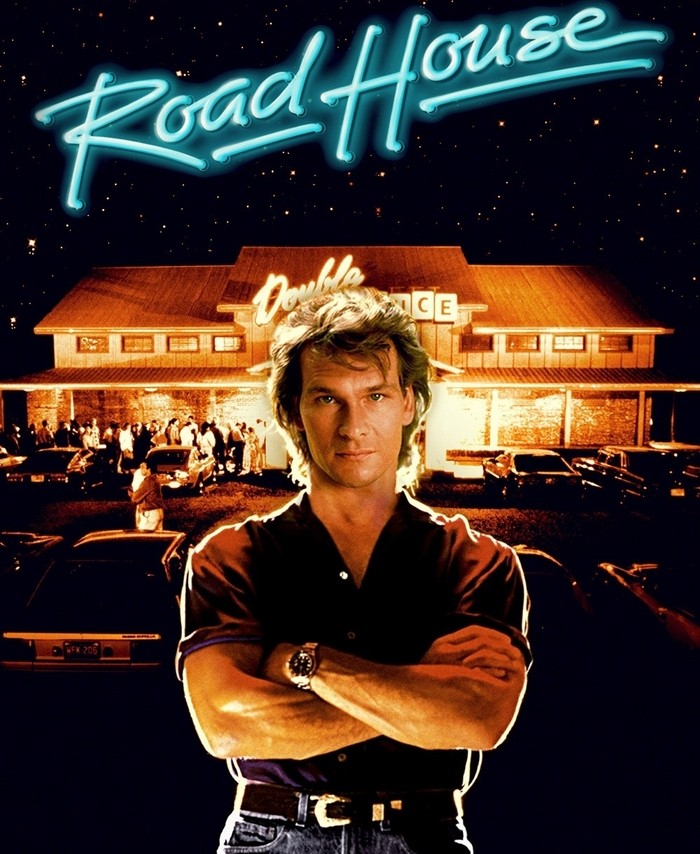 landofthe80s's tweet photo. Road House starring Patrick Swayze, playing or passing? https://t.co/dAMQFGhydL