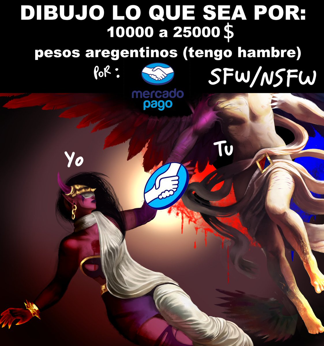 Malena_Drawing's tweet image. ⚠️COMISIONES DE EMERGENCIA!!!
Necesito plata urgente 🤧.
Compartan &lt;3
•Precios solo en pesos Argentinos 🇦🇷
Desde 10000 a 25000 dependiendo lo que pidas
(Hago en dólares pero es otro precio)
•Hago NSFW y dibujos normales
•mi portafolio es mi Instagram (Malena_drawing) 💖