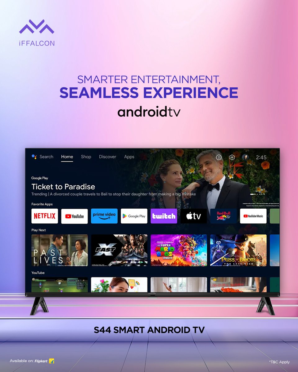 iFFALCONIndia's tweet photo. Explore a world of endless entertainment with the iFFALCON S44 Smart Android TV. From apps to voice control, everything is just a click away!  🎮 🎬

Know more:  https://t.co/F4Fj7MkcMU

#iFFALCON #SmartAndroidTV #EntertainmentUnlimited #SeamlessStreaming #VoiceControl https://t.co/wYybuqFk66