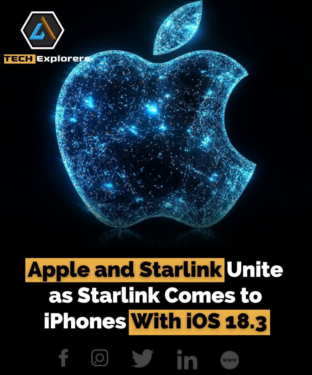 themestimes's tweet image. Apple has teamed up with SpaceX and T-Mobile to bring Starlink satellite texting to iPhones through the iOS 18.3 update.

This new feature offers an alternative to Apple&apos;s Globalstar-powered service

#AppleStarlink #SatelliteTexting #iOS183 #StarlinkConnectivity #AppleUpdate